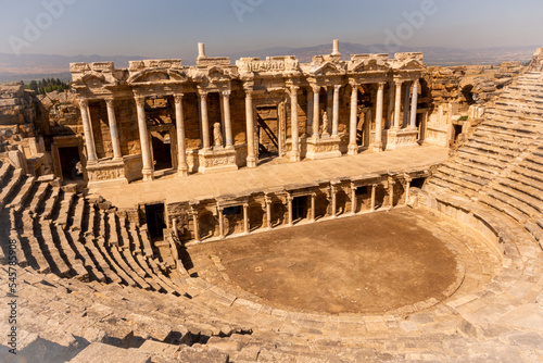 Theater in the ancient city of Hierápolis, Turkey in a beautiful summer day.