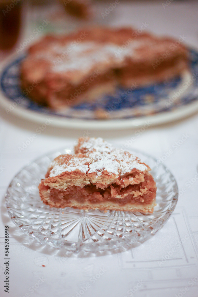 Close-up of homemade apple pie on a plate
Close-up of homemade apple pie on a plate