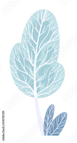 Winter trees snow covered crowns vector illustration