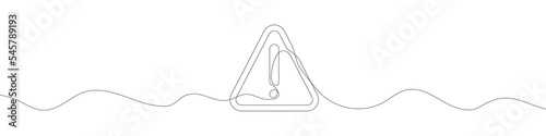 Exclamation mark linear background. One continuous line drawing of exclamation mark. Vector illustration. Exclamation point isolated