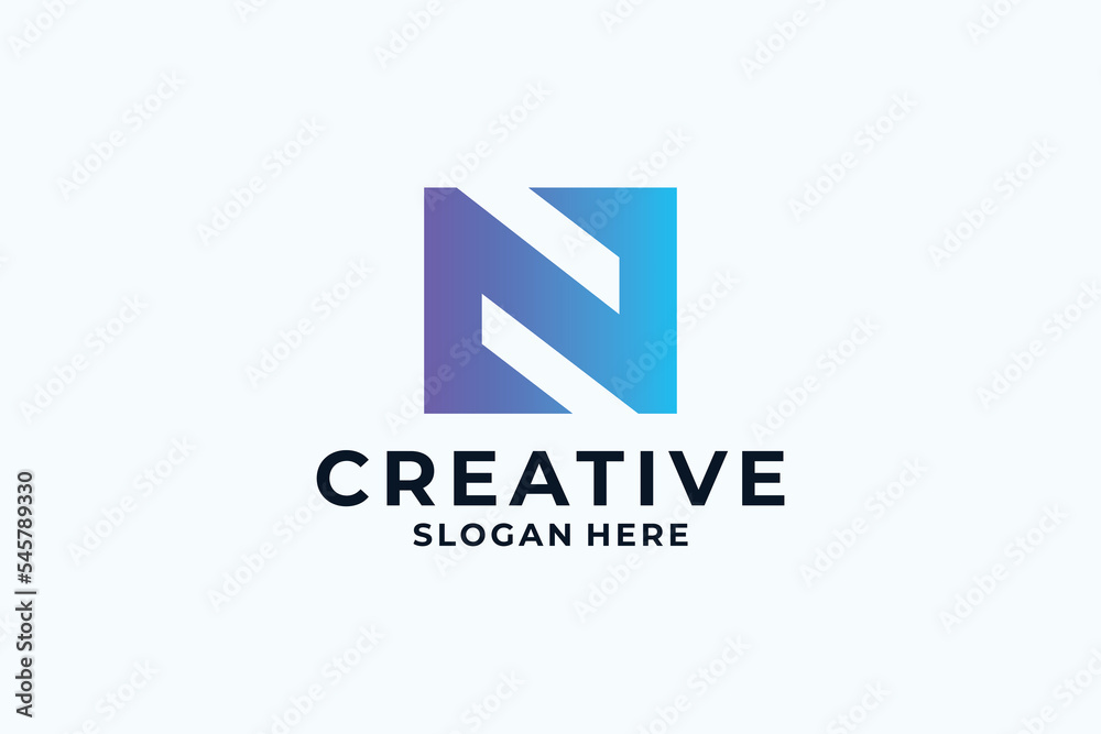 Abstract symbol letter N logo design. Abstract symbol letter N logo design.