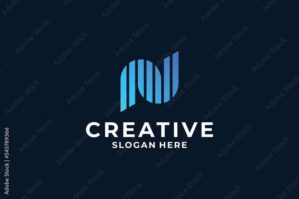 Abstract symbol letter N logo design. Abstract symbol letter N logo design.