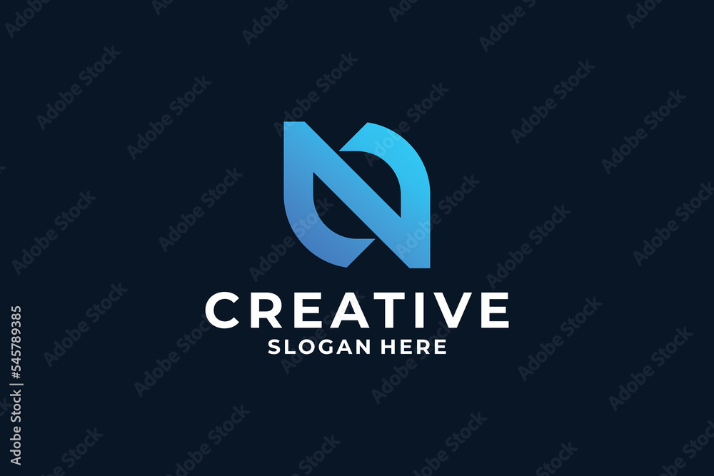 Abstract symbol letter N logo design.