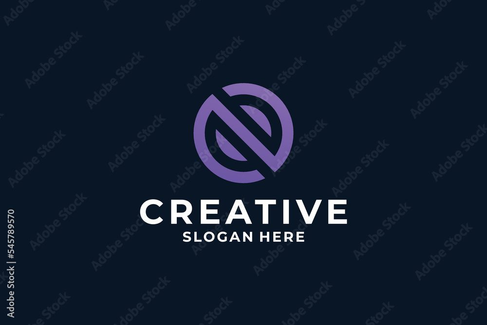 Modern concept letter N logo design with creative gradient color. Modern concept letter N logo design with creative gradient color.
