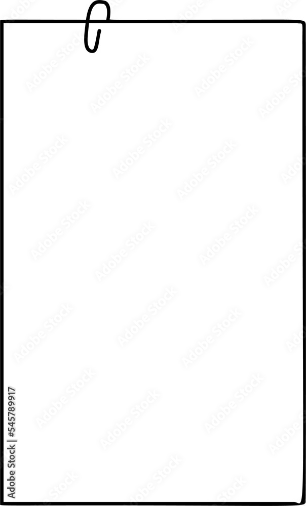 Sheet of paper with a paperclip Sheet of paper with a paperclip