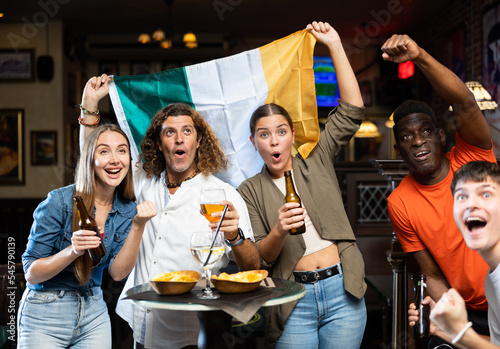 Team Ireland fans do not hide their emotions from the joy in the beer bar. Ireland win