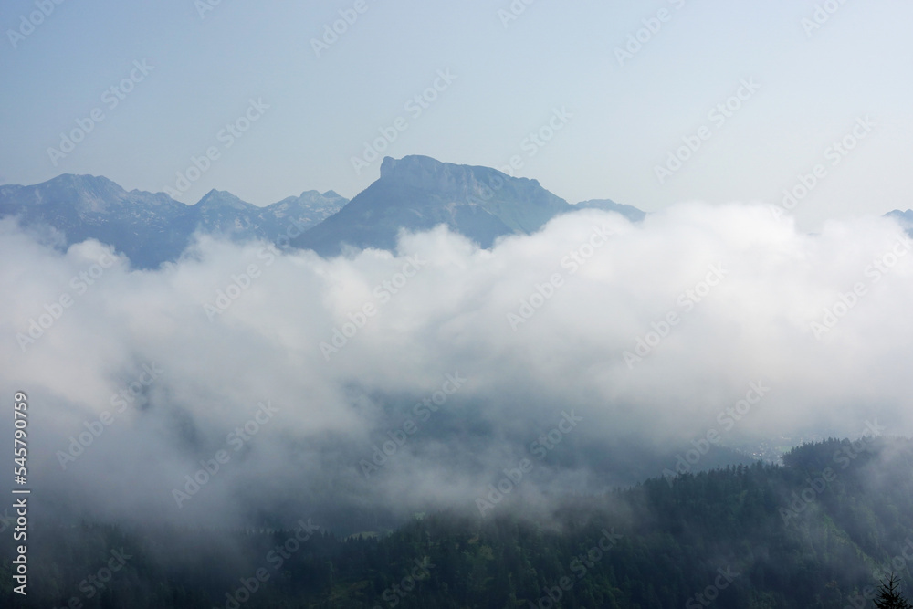 The view from the trekking route to Sarstein mountain, Upper Austria region