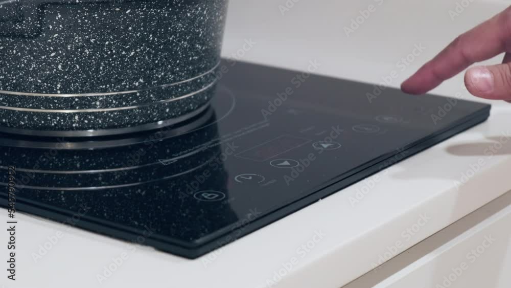 Cooking induction panel with touch digital control of temperature and