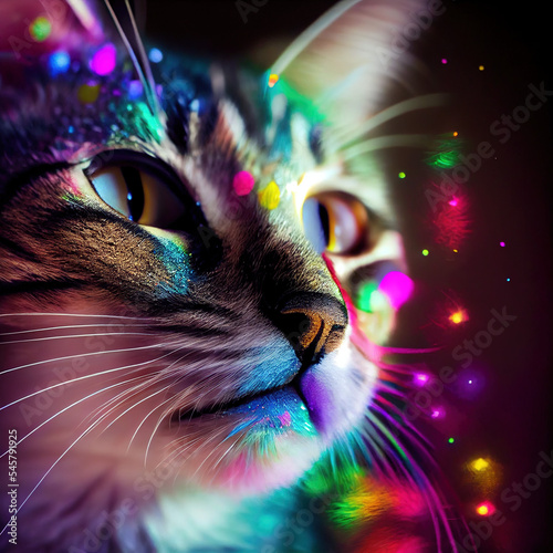 glitter makeup cat