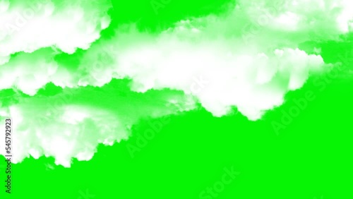 Animated Clouds Fast Moving on Green Screen