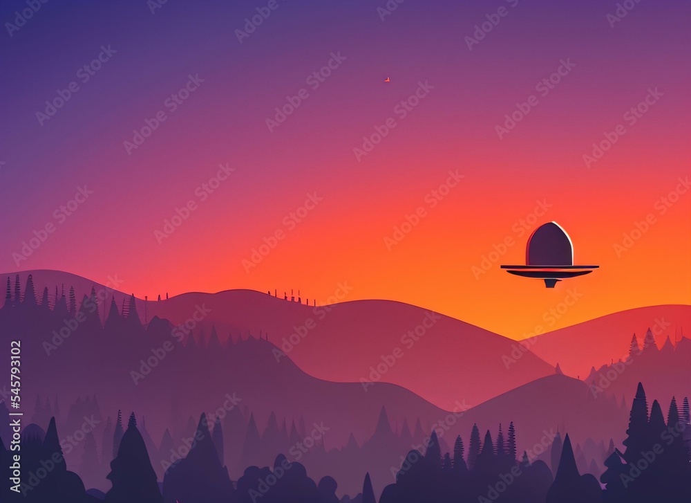 Obraz premium colorful silhouette of a landscape