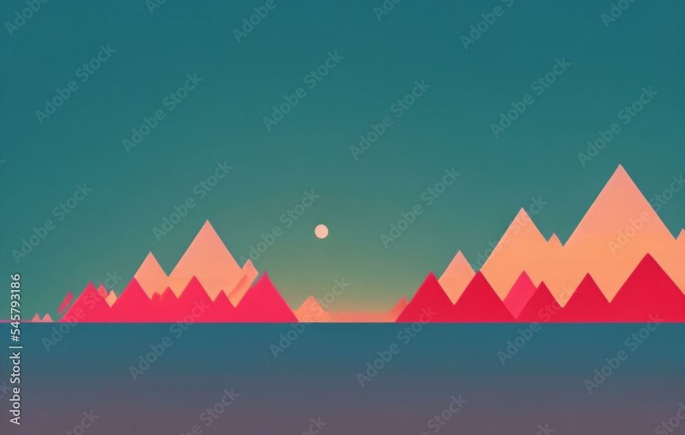 colorful silhouette of a landscape colorful silhouette of a landscape