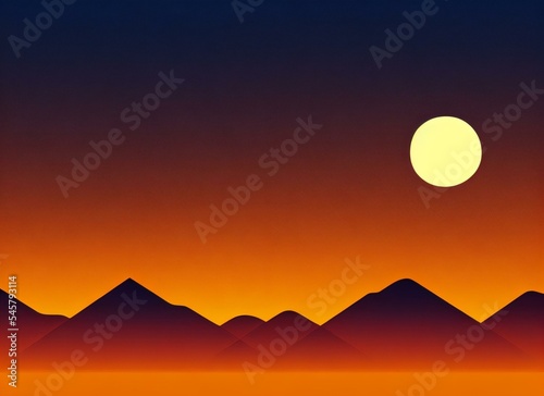 colorful silhouette of a landscape