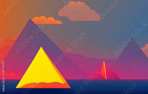 colorful silhouette of a landscape