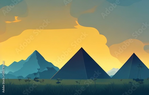 colorful silhouette of a landscape