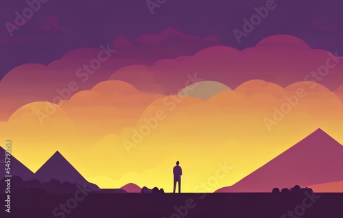 colorful silhouette of a landscape © LikotoArtworks