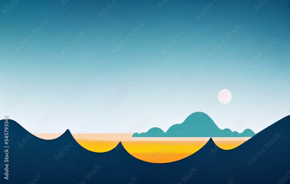 colorful silhouette landscape illustration