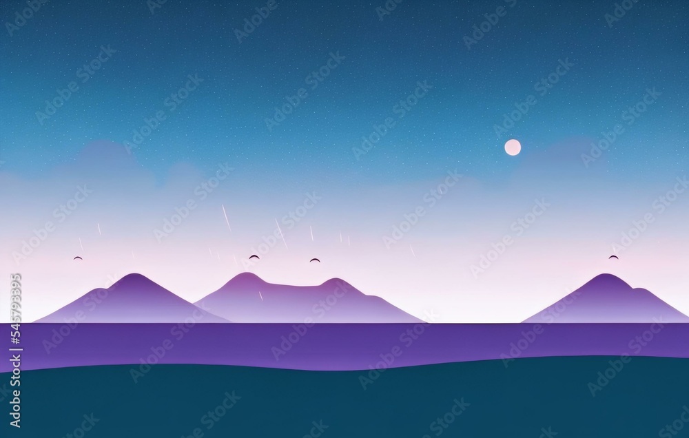 colorful silhouette landscape illustration