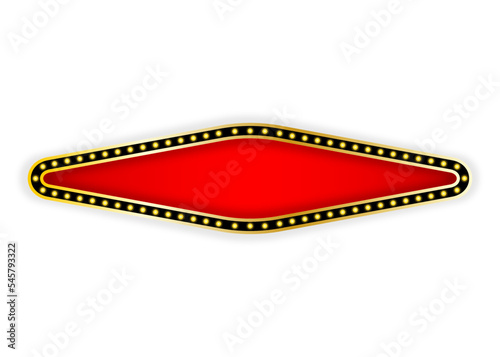 Vintage luminous diamond-shaped billboard. Retro lightbox. Vector illustration.