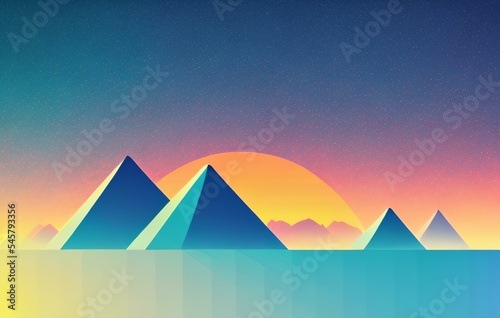 colorful silhouette landscape illustration