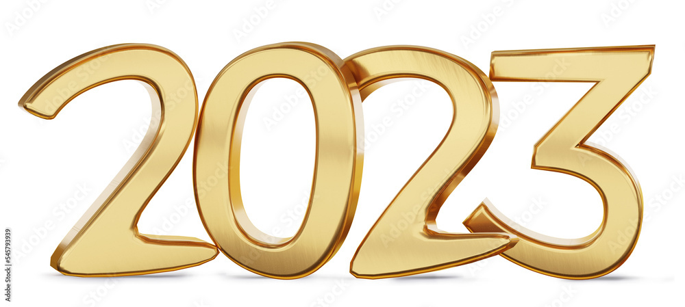 golden year symbol 2023 isolated 3d-illustration golden year symbol 2023 isolated 3d-illustration