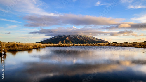 Mt. Taranaki reflection in Pouakai Pool, New Zealand	