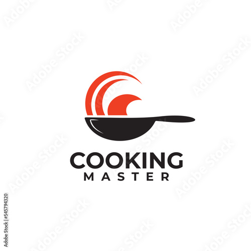 Skillet cast iron cooking logo design