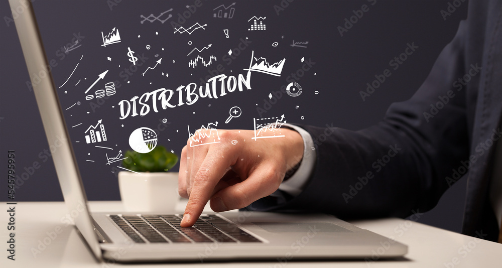 Businessman working on laptop, business concept Businessman working on laptop, business concept