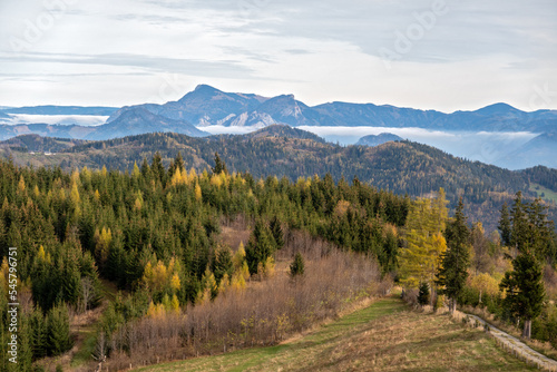 Blick vom Pammeggkogel zum Almenland mit Roter Wand, Teichalm, Sommeralm, Hochlantsch . Styria . Austria . Europe photo