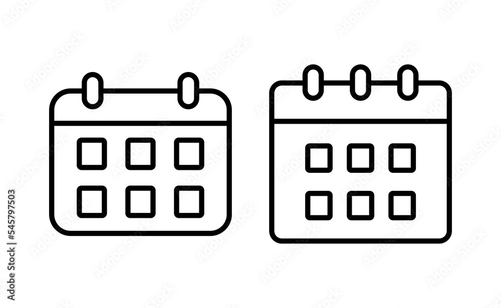 Calendar icon vector for web and mobile app. Calender sign and symbol. Schedule icon symbol Calendar icon vector for web and mobile app. Calender sign and symbol. Schedule icon symbol