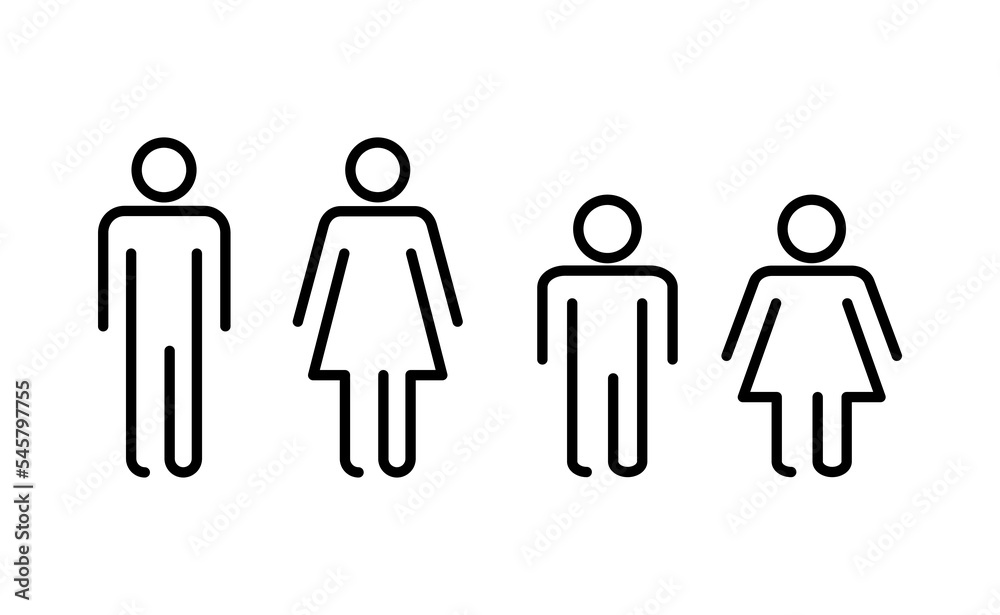 Man and woman icon vector for web and mobile app. male and female sign and symbol. Girls and boys Man and woman icon vector for web and mobile app. male and female sign and symbol. Girls and boys