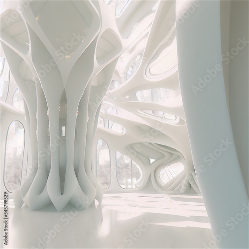 Modern white abstract decor