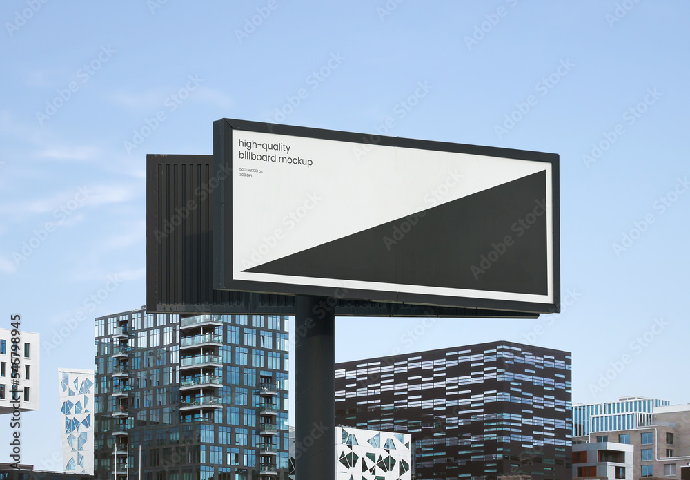 Big Billboard Outdoor Advertising Poster Mockup Template Stock Template