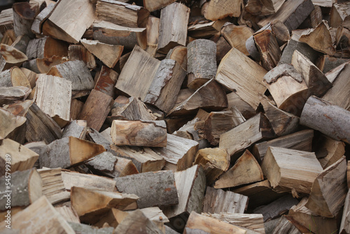 Cuadro en lienzo Big pile of split firewood