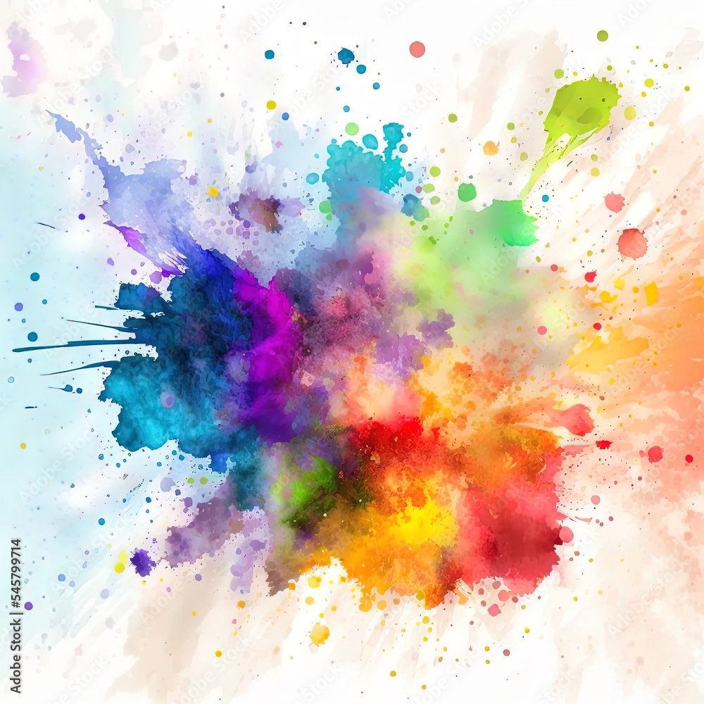 Fototapeta premium Watercolor splashes on the white. Watercolor background.