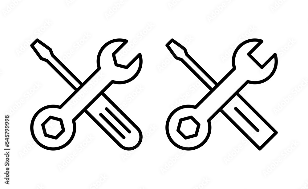 Repair tools icon vector for web and mobile app. tool sign and symbol. setting icon. Wrench and screwdriver. Service Repair tools icon vector for web and mobile app. tool sign and symbol. setting icon. Wrench and screwdriver. Service