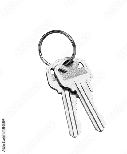 Transparent PNG Pair of New Silver House Keys. photo