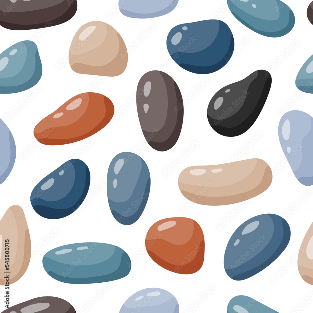 Pebble seamless pattern. Smooth stones background. Cartoon cobblestone paving texture. Sea or river pebbles and rocks repeating wallpaper. Vector Pebble seamless pattern. Smooth stones background. Cartoon cobblestone paving texture. Sea or river pebbles and rocks repeating wallpaper. Vector