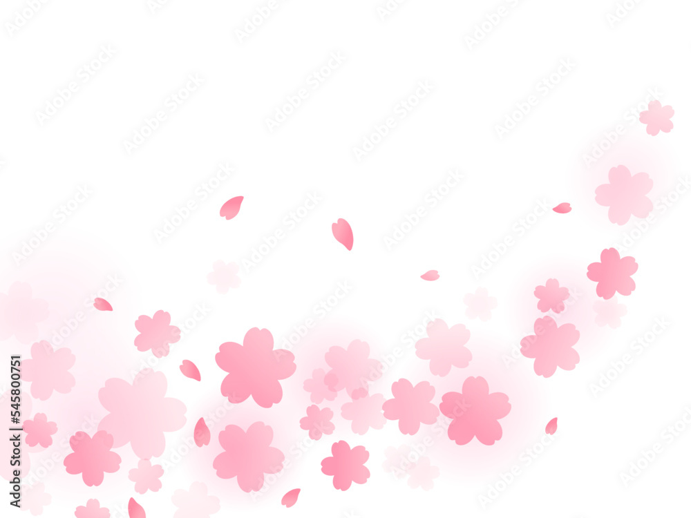 優しく舞う桜の素材_ベクターイラスト