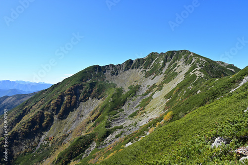 南アルプス仙丈ヶ岳の秋