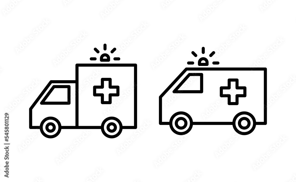 Fototapeta premium Ambulance icon vector for web and mobile app. ambulance truck sign and symbol. ambulance car