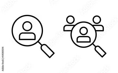 Hiring icon vector for web and mobile app. Search job vacancy sign and symbol. Human resources concept. Recruitment