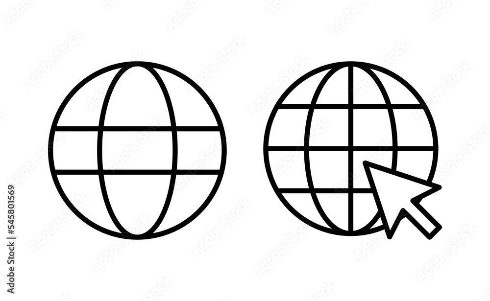 Web icon vector for web and mobile app. go to web sign and symbol. web click icon. Global search icon