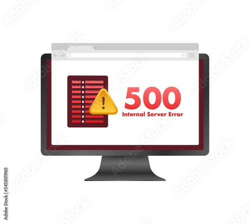 Internal Server Error. Website Error 500. Vector stock illustration.