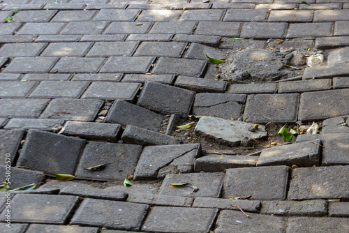 broken cobblestone streets