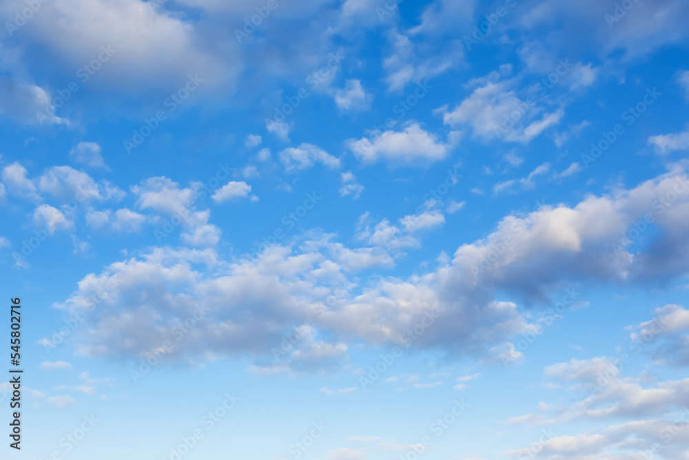 Picturesque view of beautiful fluffy clouds in light blue sky Picturesque view of beautiful fluffy clouds in light blue sky