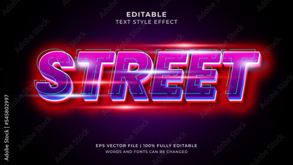 Street future light editable text effect