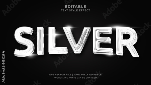 Silver Metallic Editable Text Effect