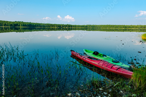 Kejimkujik national park - canoeing on the lake photo