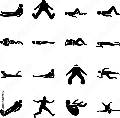 16 Poses vector icons